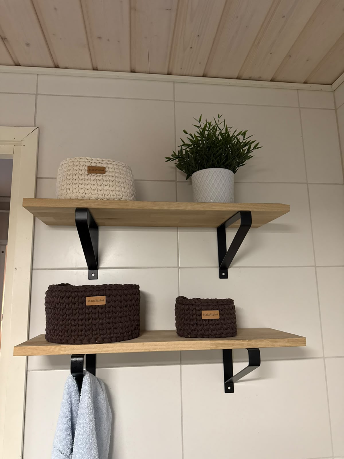 Virkattu kori iso - pyöreä